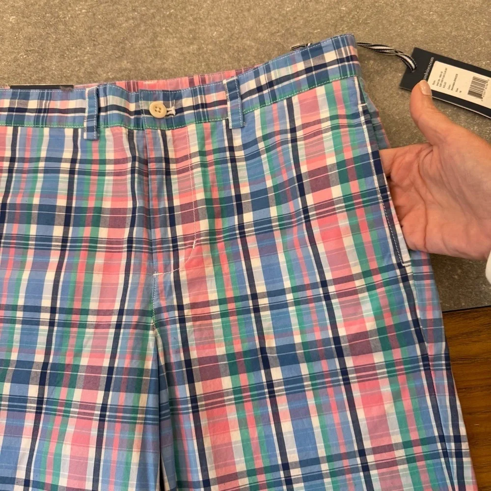 Vineyard Vines Surf View Plaid Club Shorts Bahama Breeze Boys Size 18 NWT